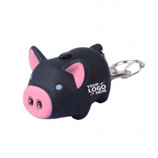 Piggy Design LED Flashlight Sound Keychain